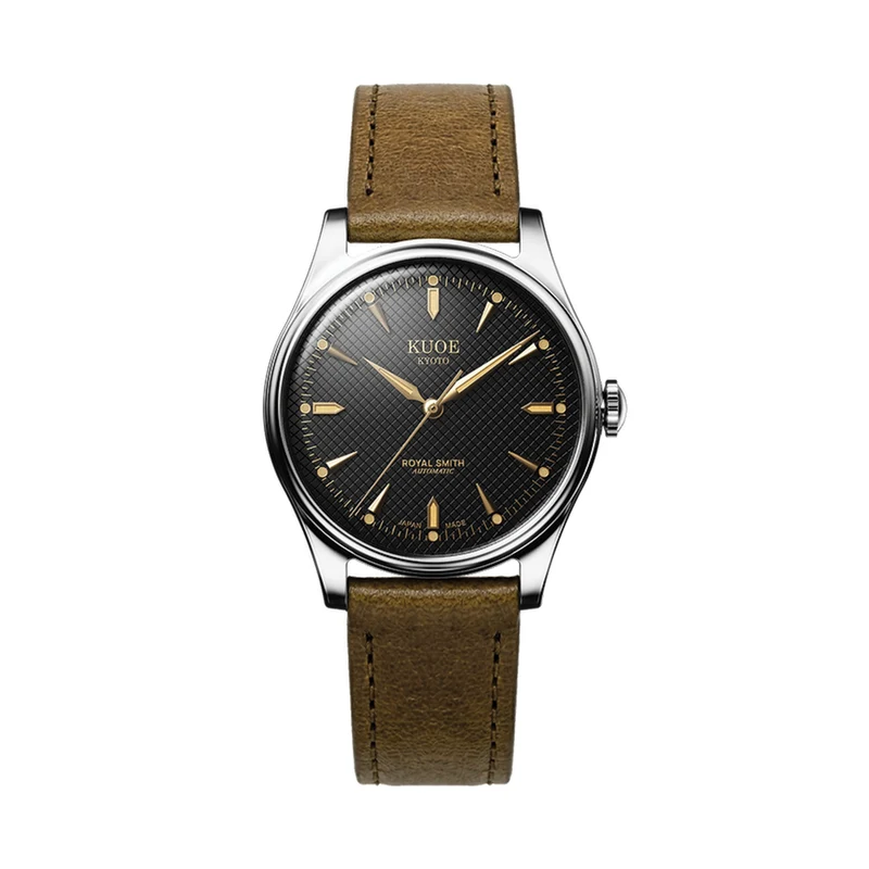 ROYAL SMITH 35mm - Black on Leather Strap