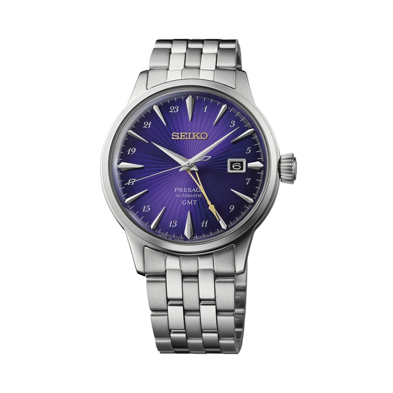 HCB006 Presage Cocktail Time GMT 145th Anniversary Limited Edition 40.5mm - Purple on Bracelet