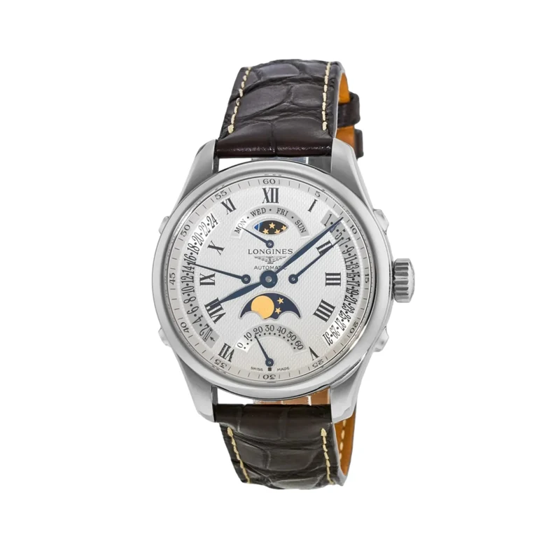 Longines Master Collection Chrono Moonphase 41mm - White on Leather Strap