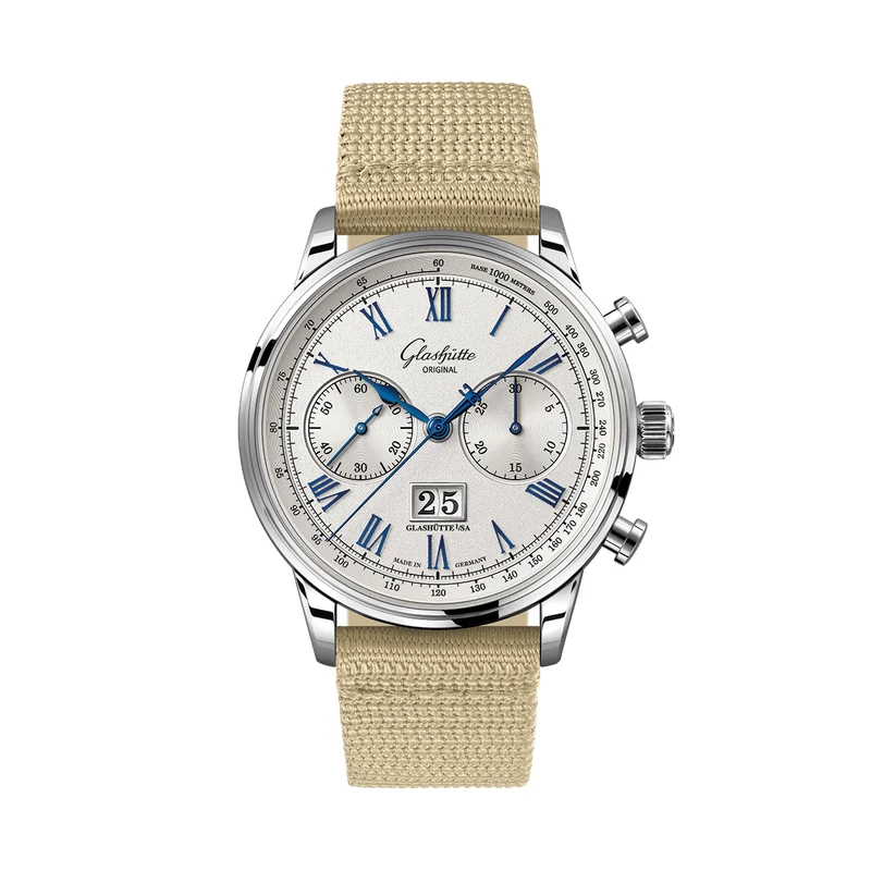 Senator Chronograph 41mm - Galvanic Silver on Fabric Strap