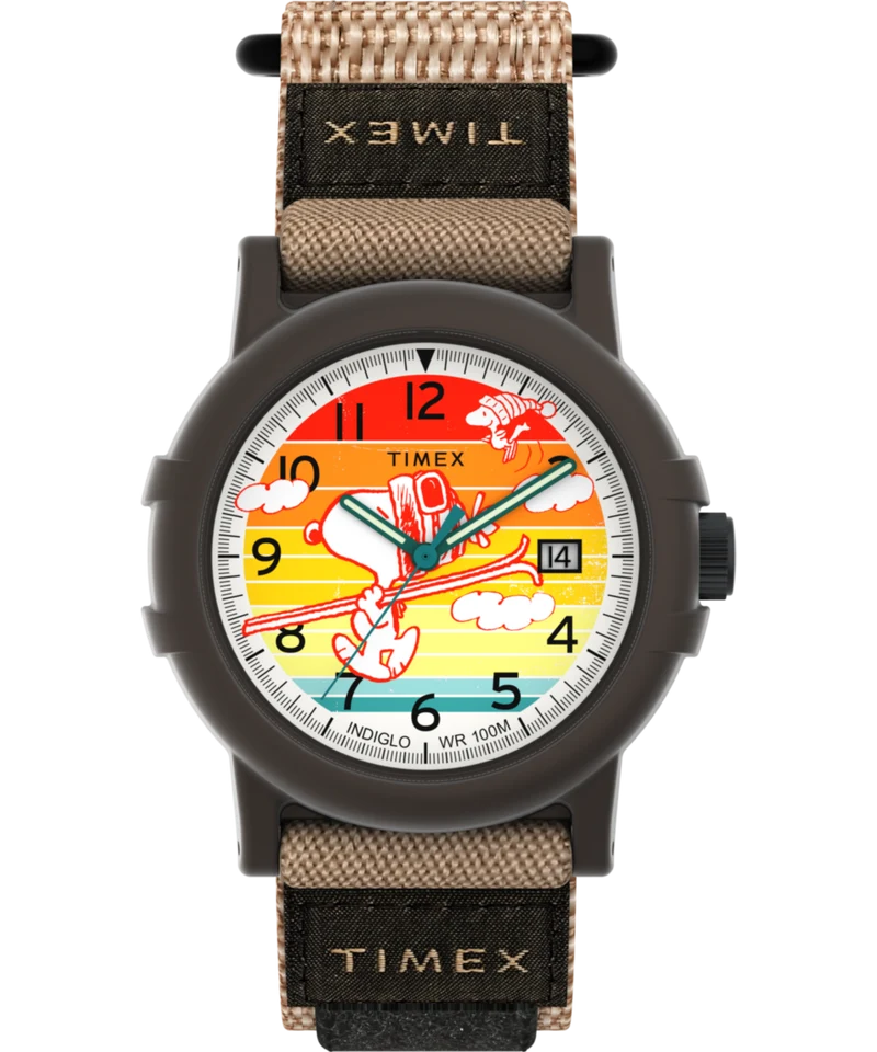 Peanuts® x Timex Camper Ski 38mm Fabric Strap Watch