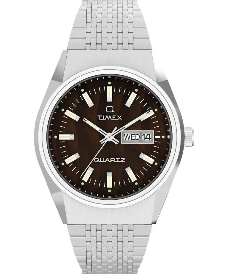 Q Timex® Falcon Eye 38mm Stainless Steel Bracelet Watch
