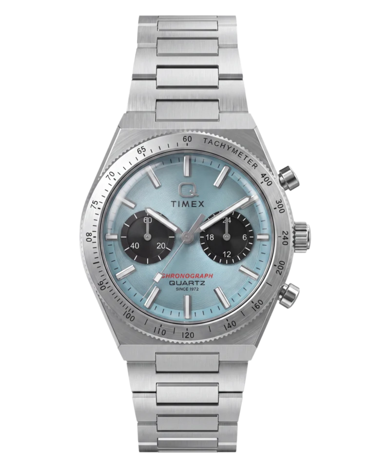 Q Timex Continental Chronograph 36mm Stainless Steel Bracelet Watch