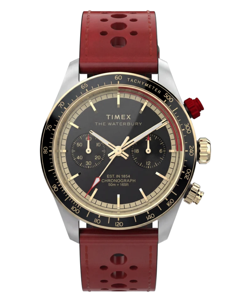 Waterbury Heritage Chronograph 39mm Leather Strap Watch
