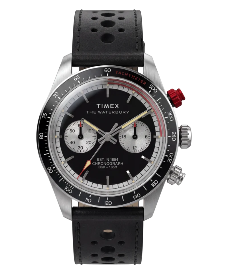 Waterbury Heritage Chronograph 39mm Leather Strap Watch