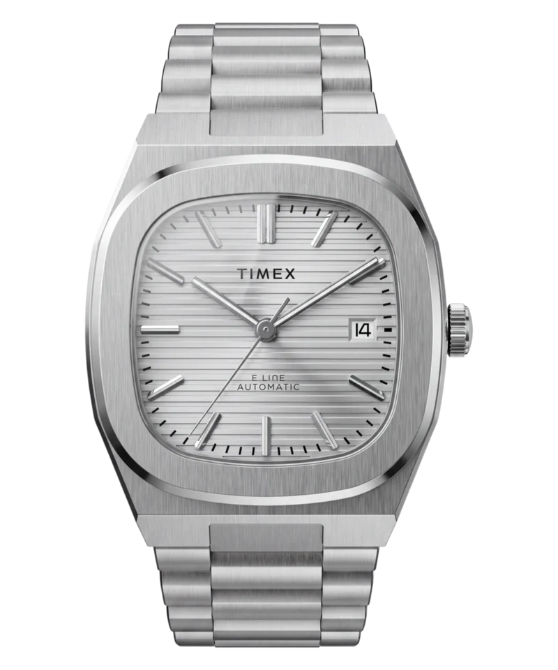 Timex® Automatic E Line 38mm Stainless Steel Bracelet Watch
