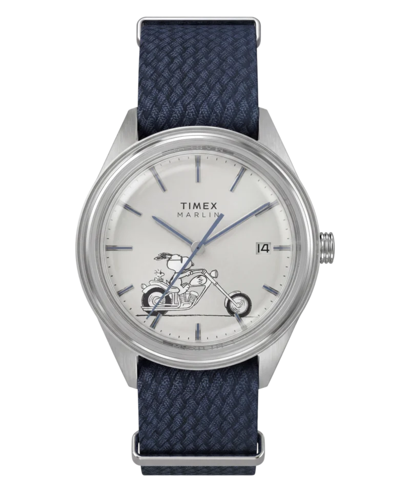 Peanuts® x Timex Marlin® Jet Automatic Easy Rider 38mm Fabric Strap Watch