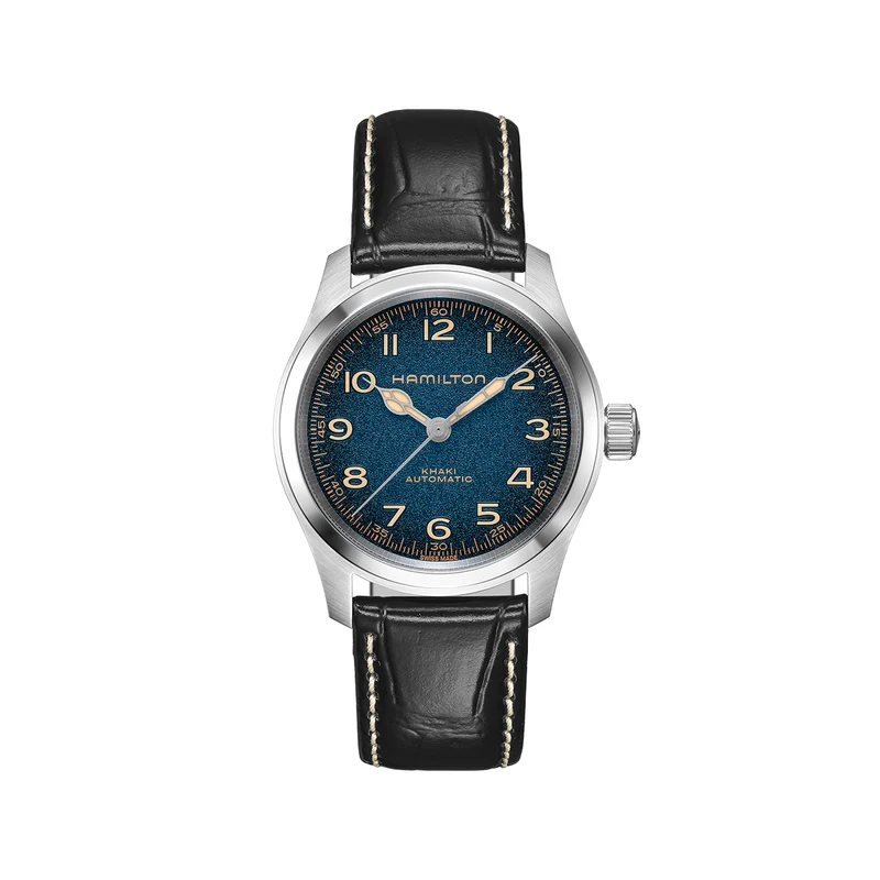 Khaki Field Murph 38mm - Blue on Leather Strap