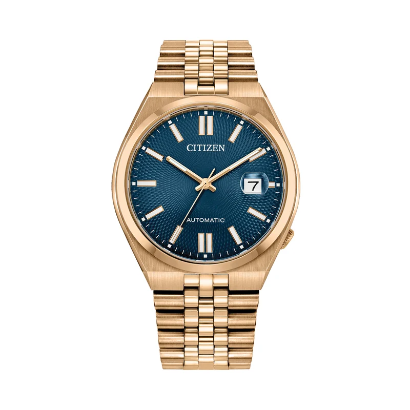 Tsuyosa 60 Automatic Rose Gold Tone 40mm - Blue on Bracelet
