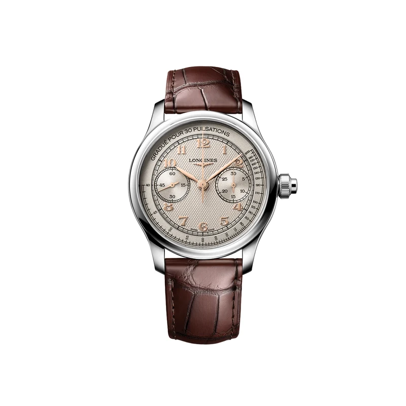 Master Chrono Monopusher Manual 41mm - Silver Opaline on Leather Strap