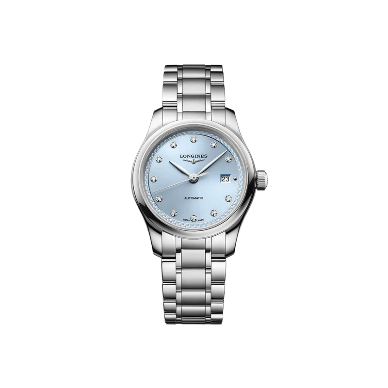Master Collection 30mm - Frosted Blue, Diamond-Set on Bracelet