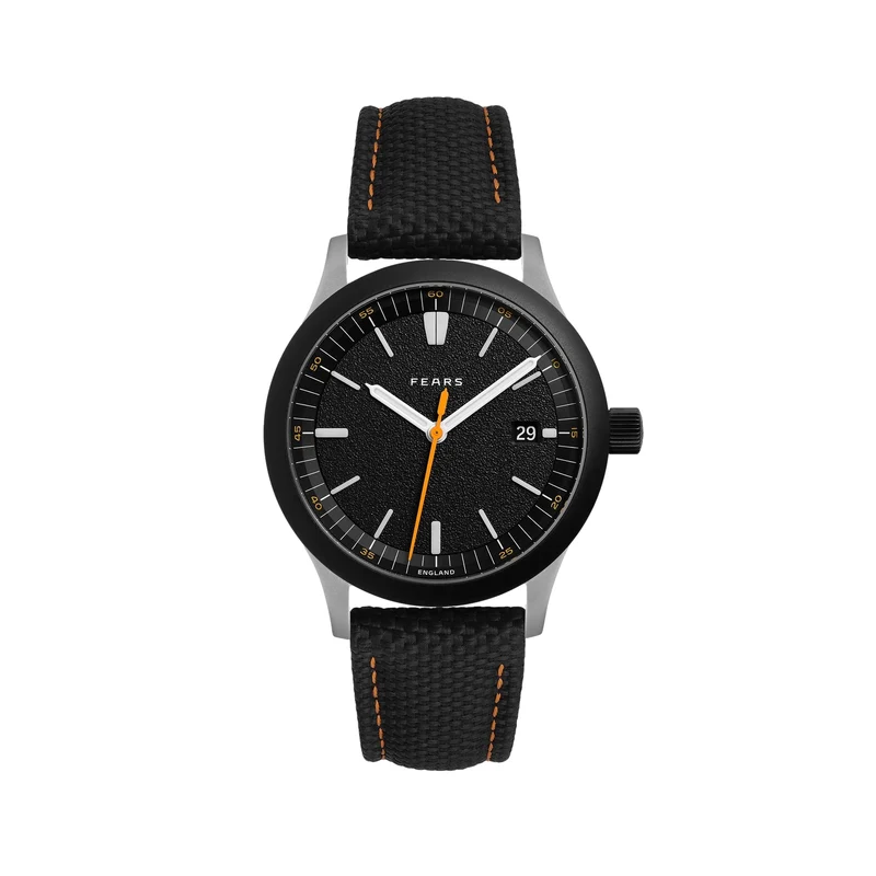 Redcliff Date "ES" 39.5mm - Black on Rubber Strap