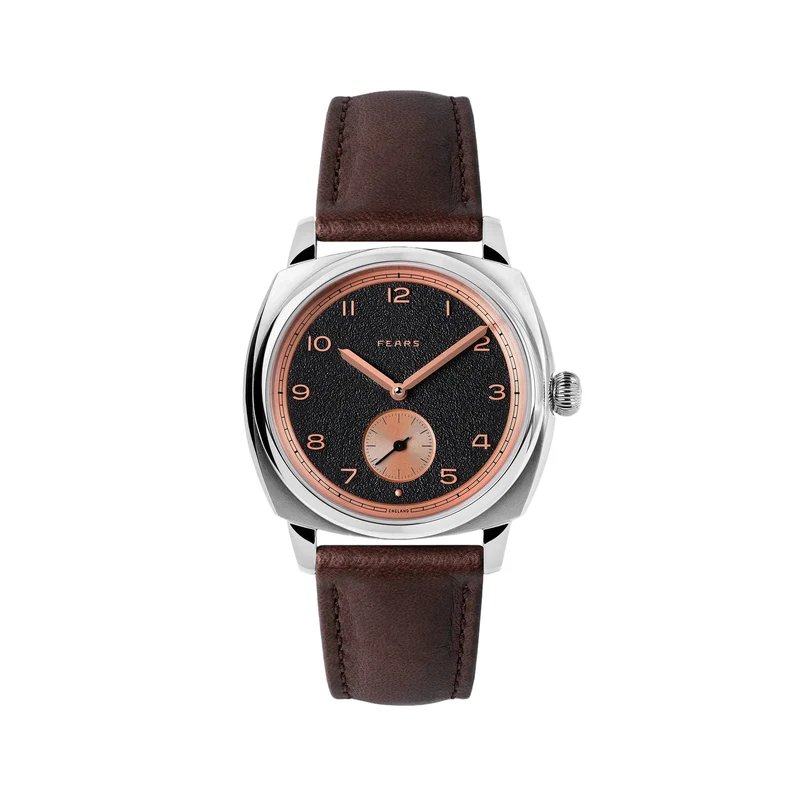 Brunswick "Charcoal Rose" 38mm - Black on Leather Strap