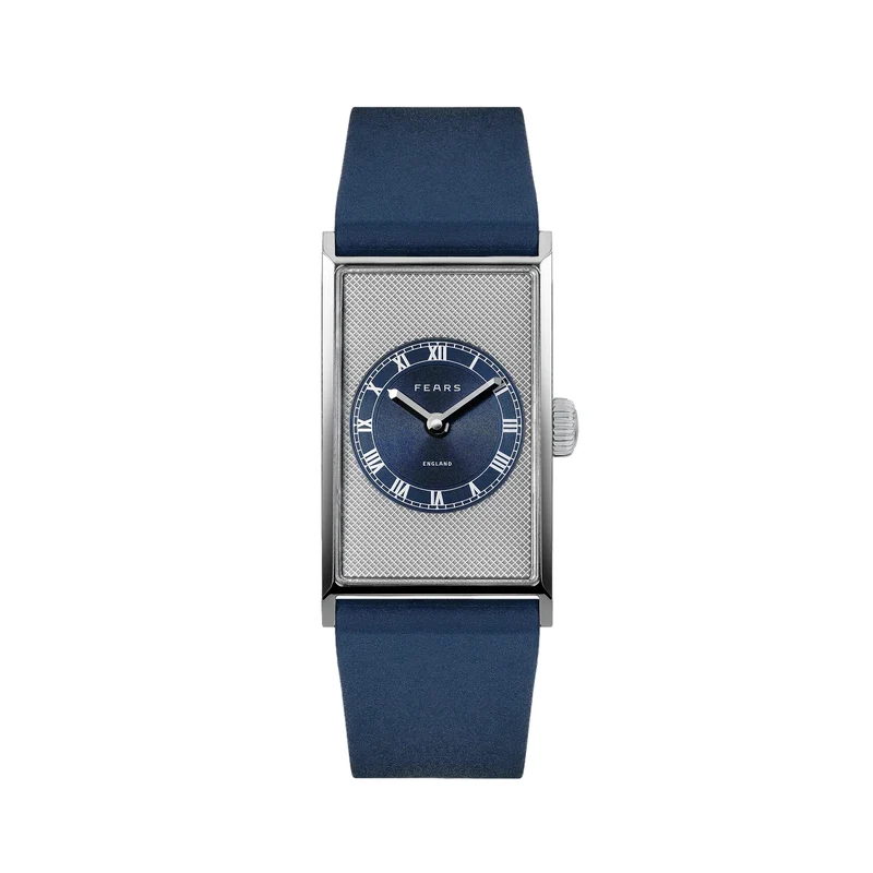 Arnos "Pewter Blue" 40mm - Blue on Rubber Strap w/ Additional Leather Strap