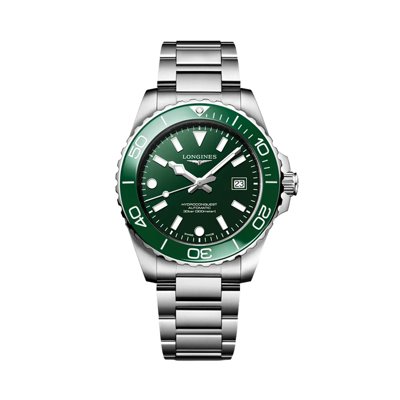 HydroConquest Quartz 42mm - Green on Bracelet