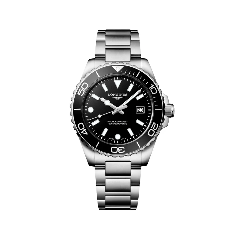 HydroConquest Quartz 42mm - Black on Bracelet