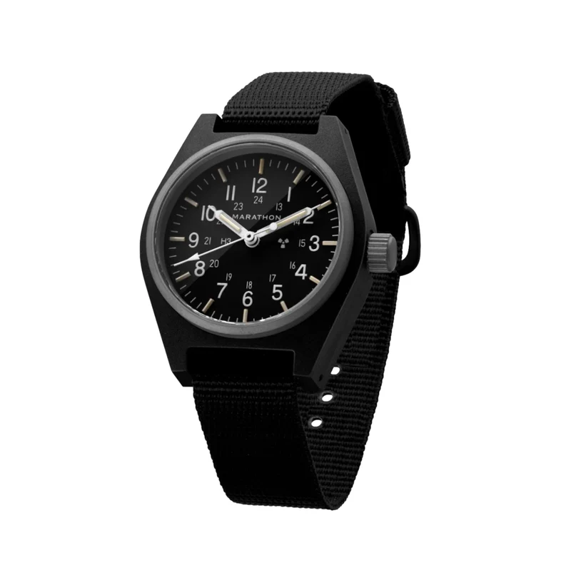 GPM Standard-Issue Tritium Field Mechanical Type II 34mm - Black on Fabric Strap