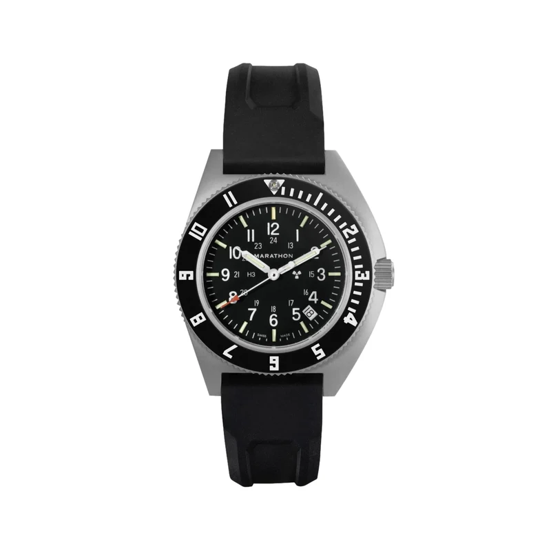 SSNAV-D Standard-Issue Tritium Pilot's Quartz Type II 41mm - Black on Rubber Strap