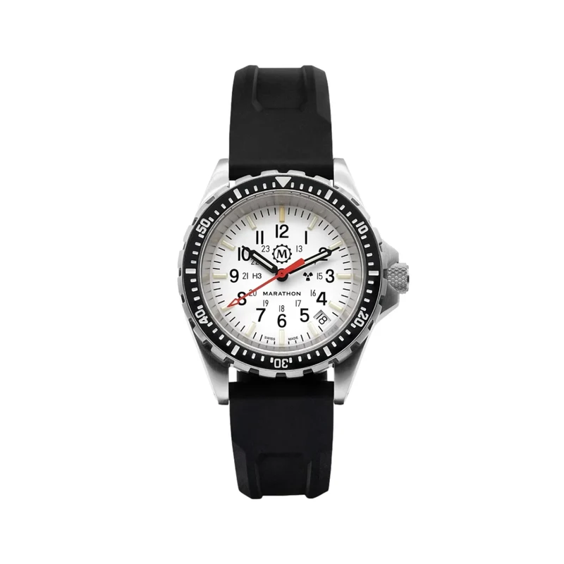 MSAR® Arctic Edition Tritium Diver's Quartz Type II 36mm - White on Rubber Strap