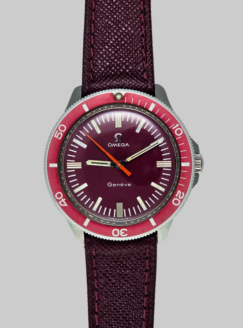 Omega Genève "Ancoretta" Ref. 135.042 Burgundy