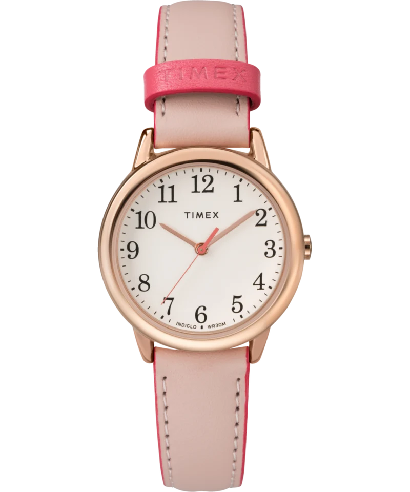 Easy Reader® Color Pop 30mm Leather Strap Watch