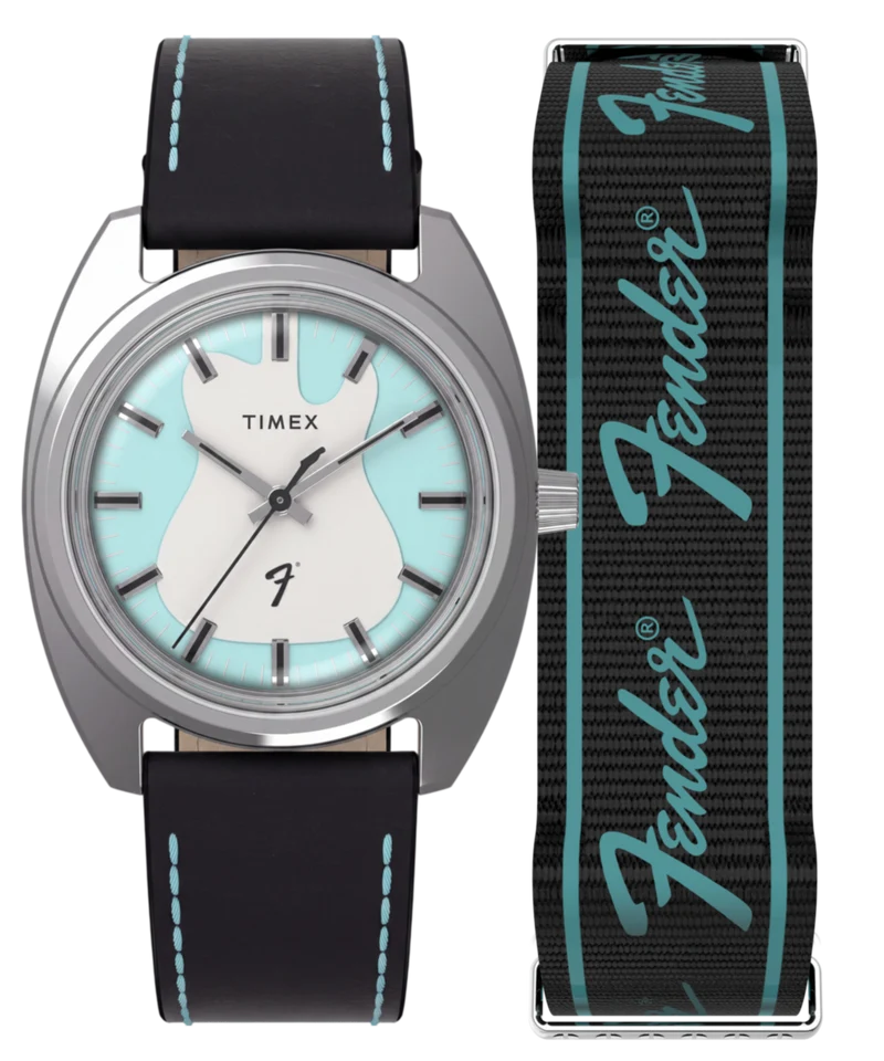 Fender x Timex 37mm Leather Strap Watch Giftset