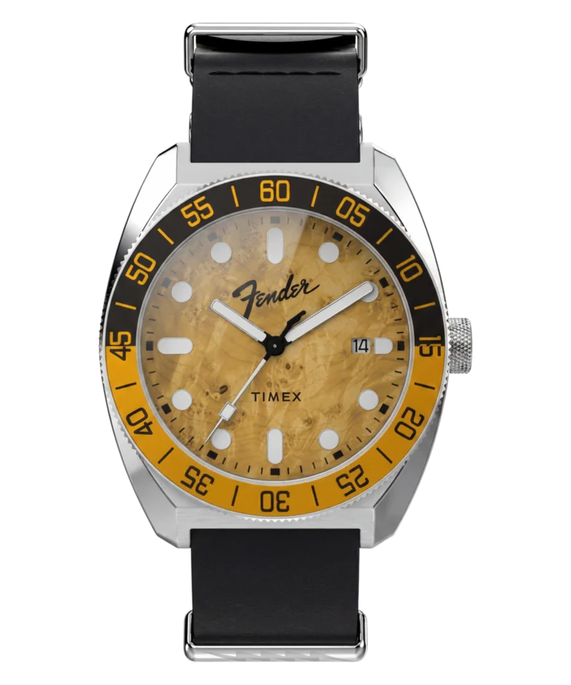 Fender x Timex Automatic 41mm Leather Strap Watch