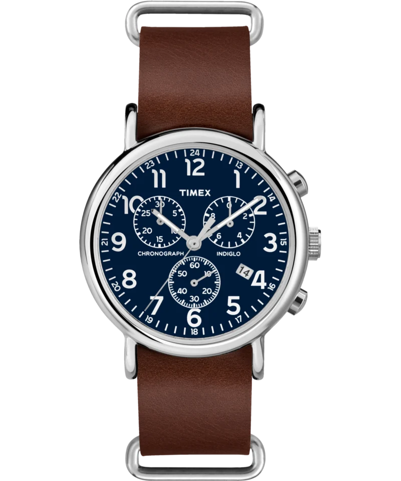 Weekender Chronograph 40mm Leather Strap Watch
