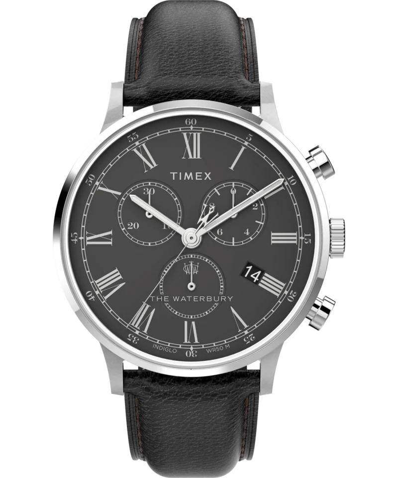 Waterbury Classic Chronograph 40mm Leather Strap Watch