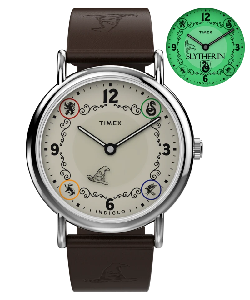 Harry Potter x Timex Weekender Slytherin House 38mm Leather Strap Watch