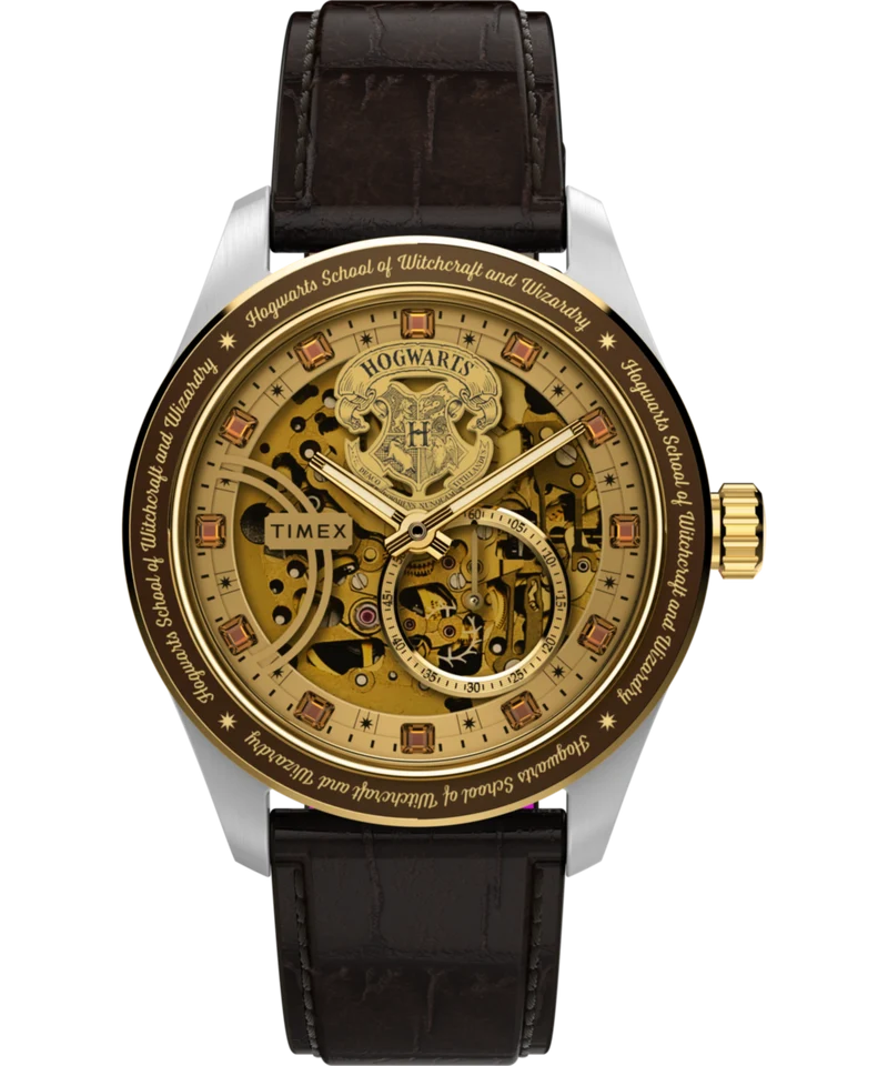 Harry Potter x Timex Waterbury Skeleton Automatic 39mm Leather Strap Watch