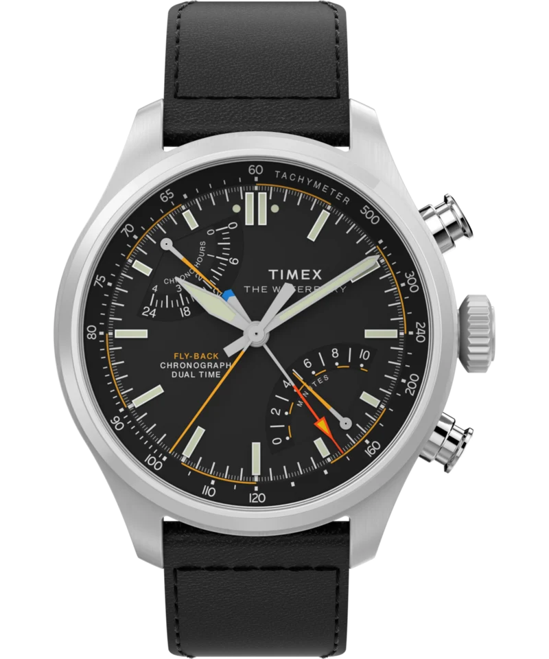 Waterbury Ace Fly-Back Chronograph 43mm Leather Strap Watch