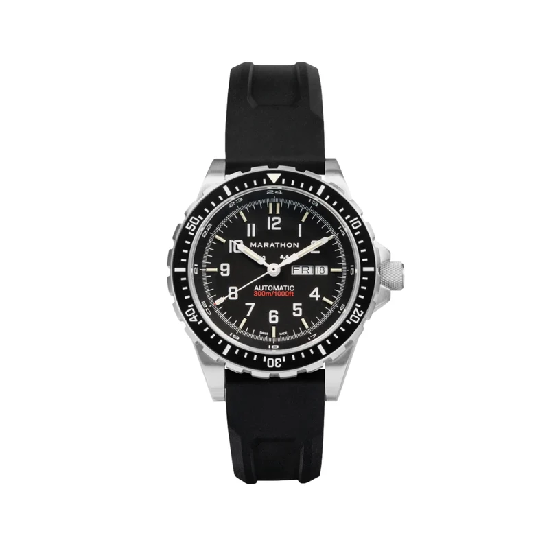 JDD® Standard-Issue Diver's Automatic Type II 46mm - Black on Rubber Strap