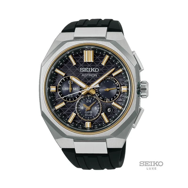 HAB003 Astron 43.4mm - Black on Rubber Strap