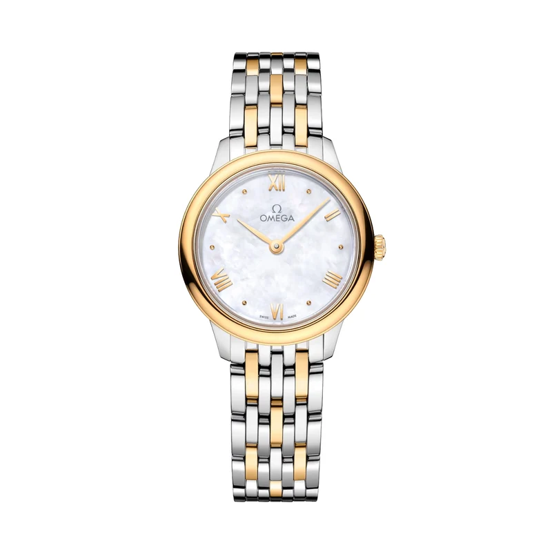 De Ville Prestige Two-Tone 27.5mm - White, Mother-of-Pearl on Bracelet