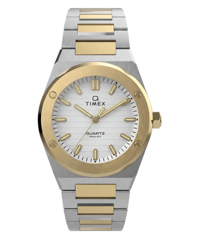 Q Timex Marbella 34mm Stainless Steel Bracelet Watch