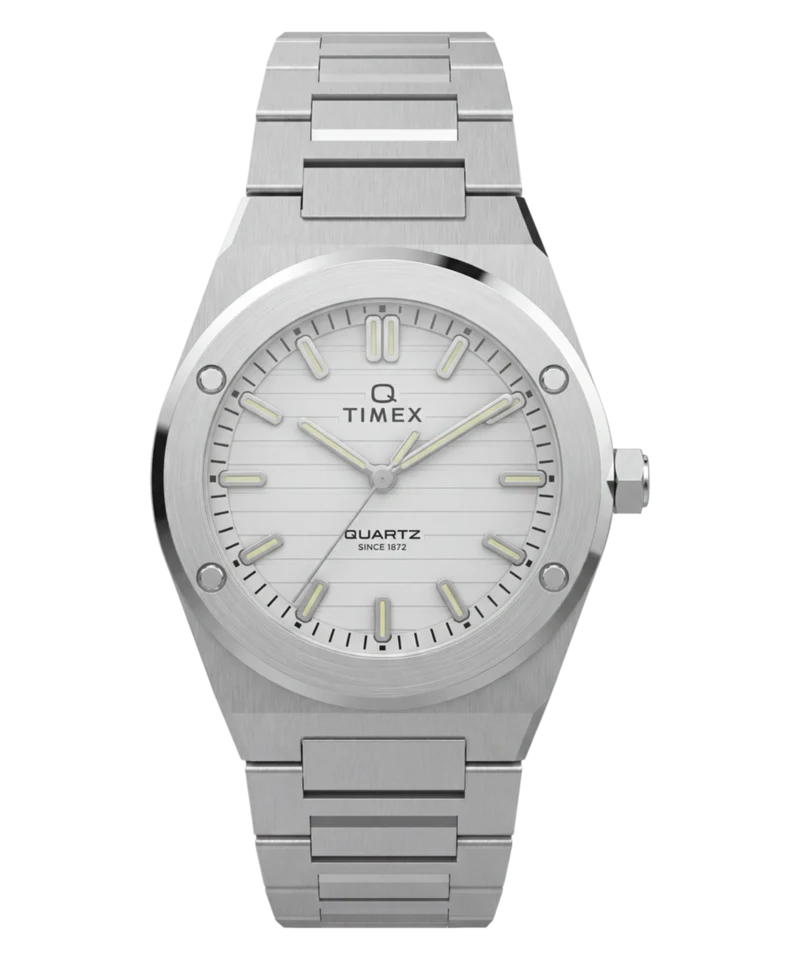 Q Timex Marbella 34mm Stainless Steel Bracelet Watch