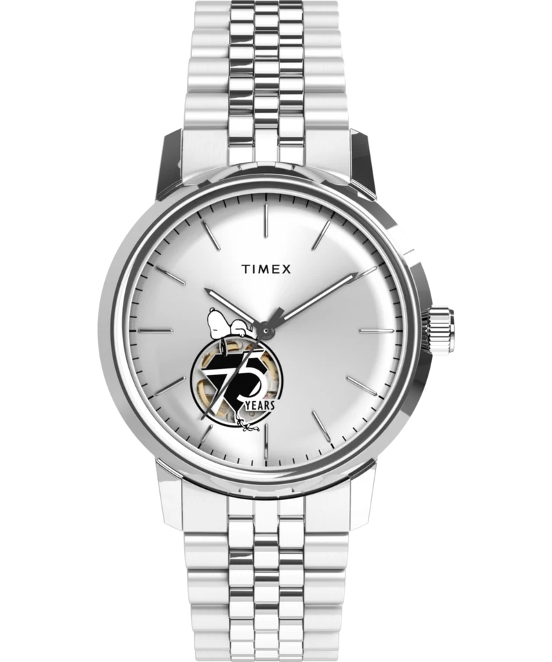 Peanuts® x Timex Marlin® Automatic 75th Anniversary 40mm Stainless Steel Bracelet Watch