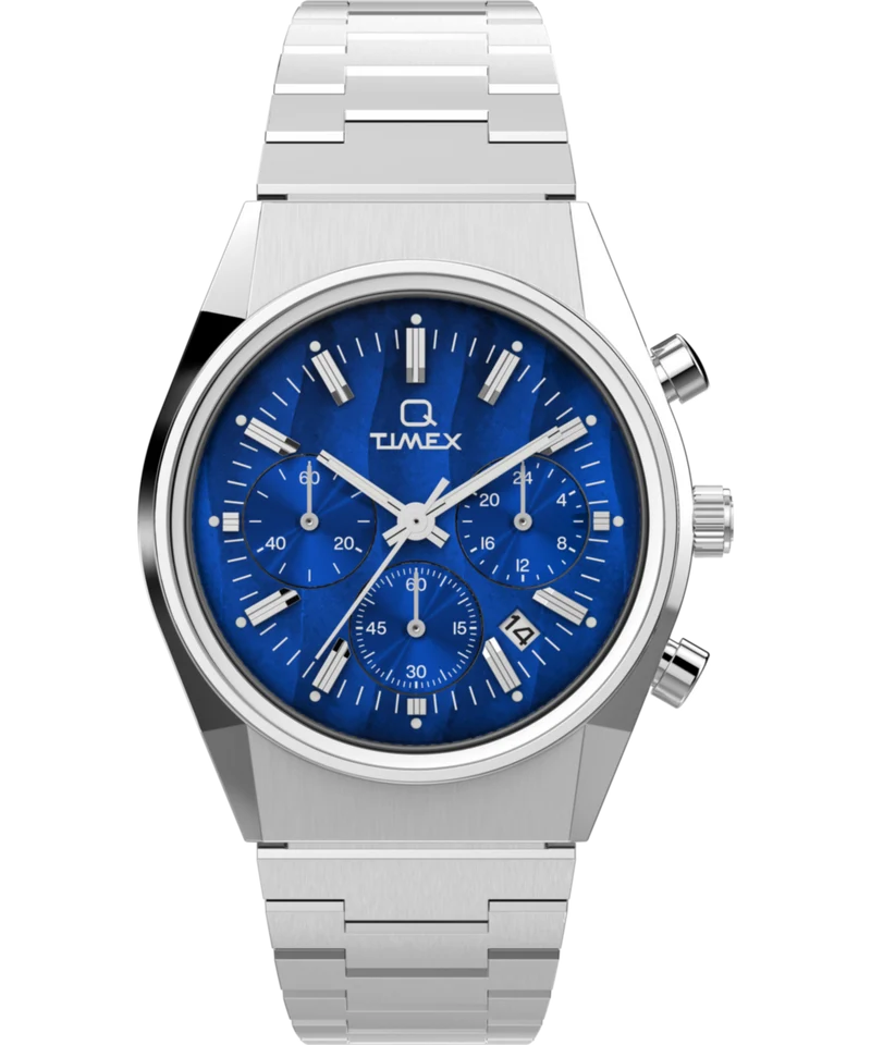 Q Timex Falcon Eye Chronograph 40mm Stainless Steel Bracelet Watch