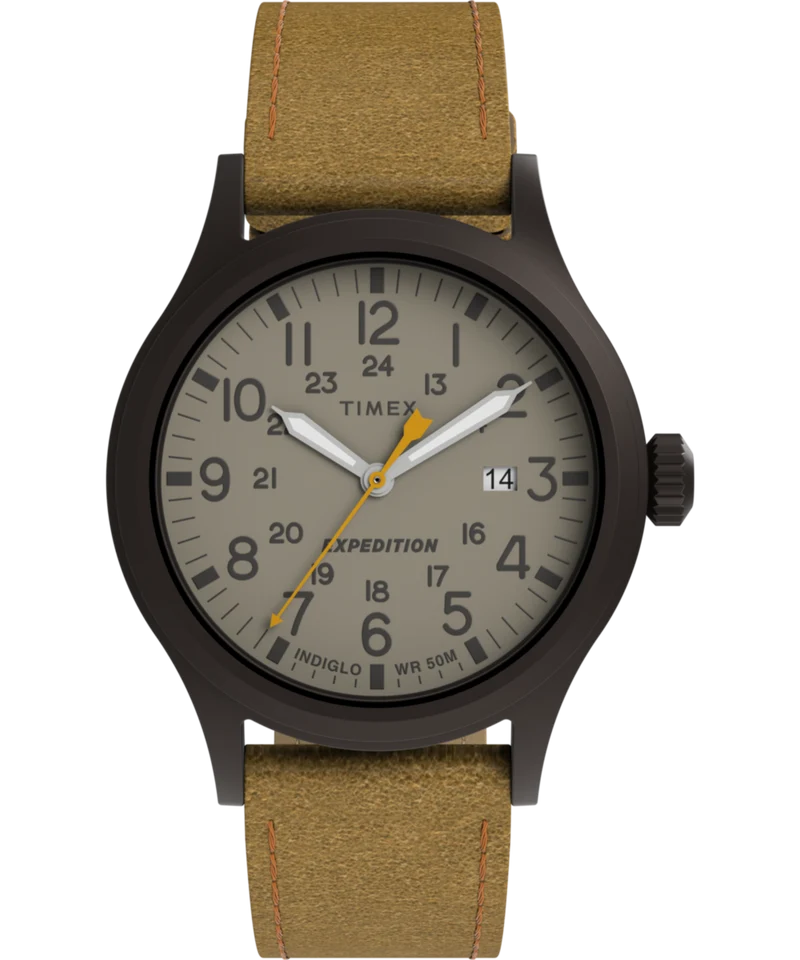 Expedition Scout 40mm Leather Strap Watch