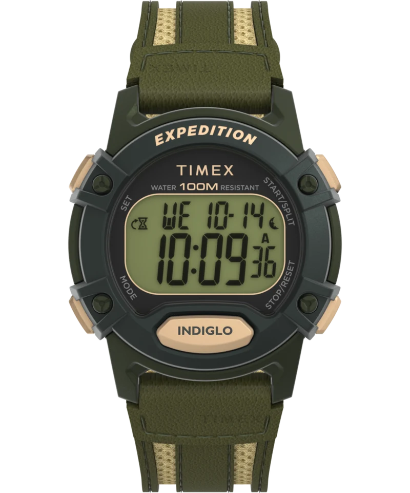 Expedition CAT5 40mm Leather and Fabric Strap Watch