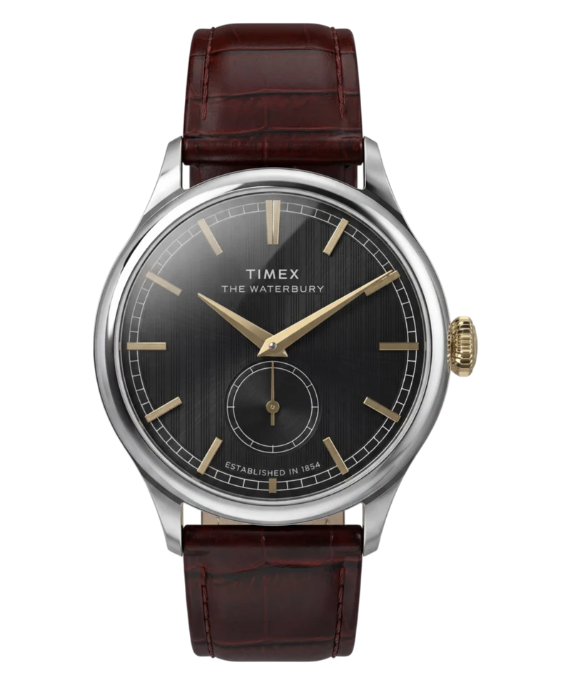 Waterbury Classic Sub-Second 39mm Leather Strap Watch