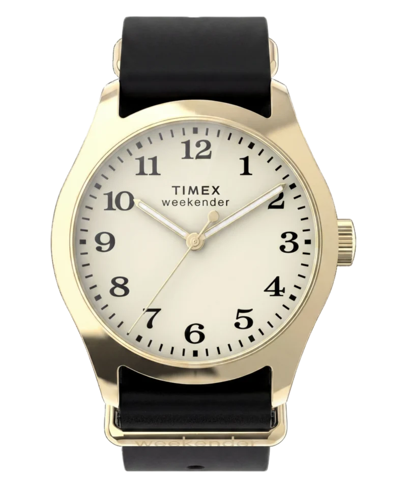 Timex Weekender® New England 34mm Leather Strap Watch