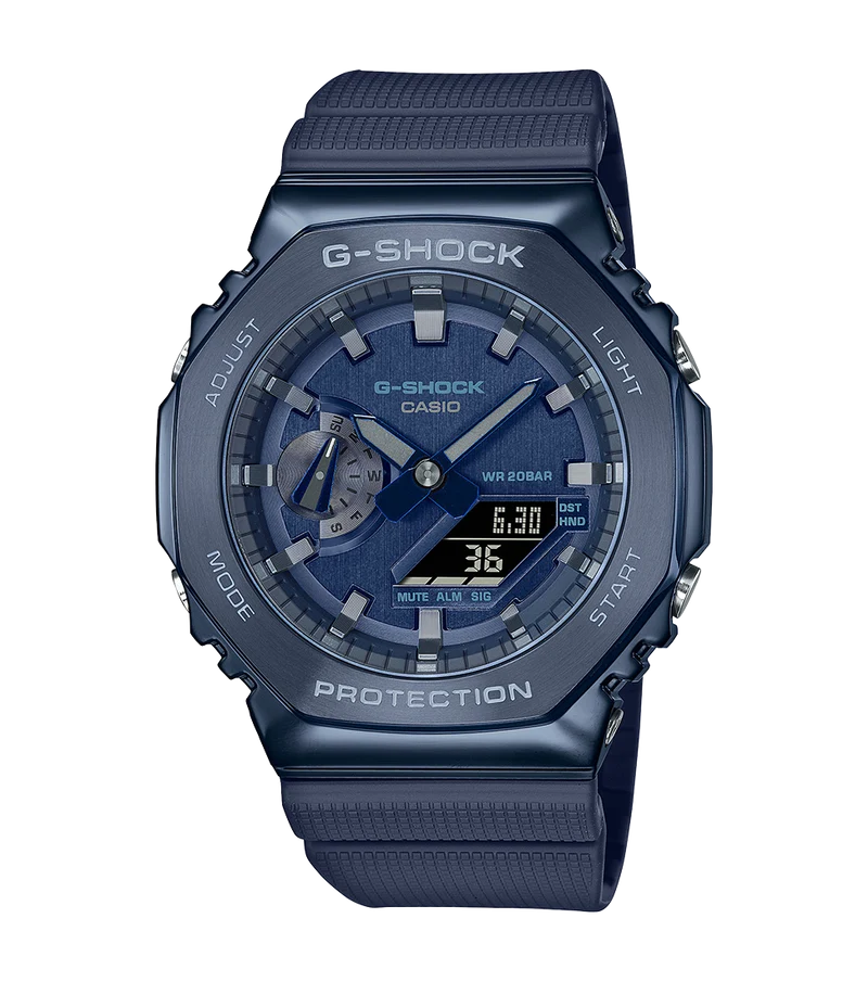 G-SHOCK serie gm-2100 blu cassa acciaio