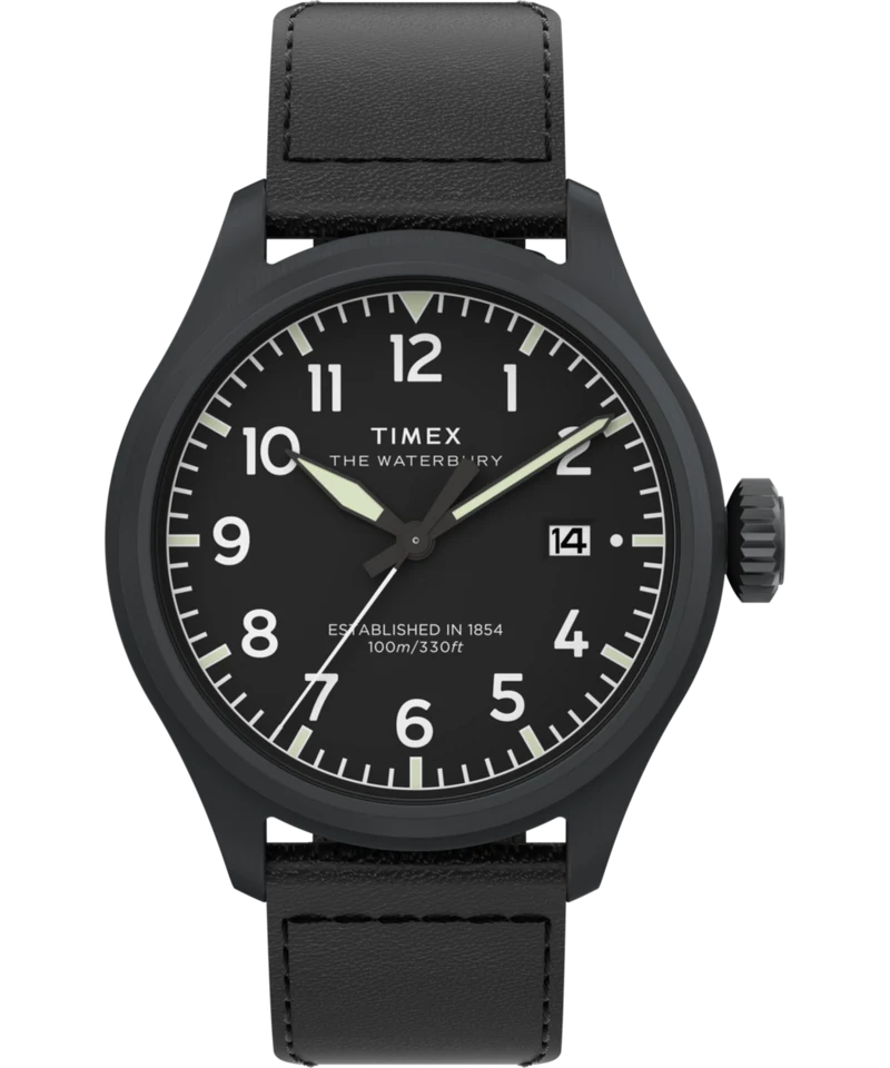 Waterbury Ace 41mm Leather Strap Watch