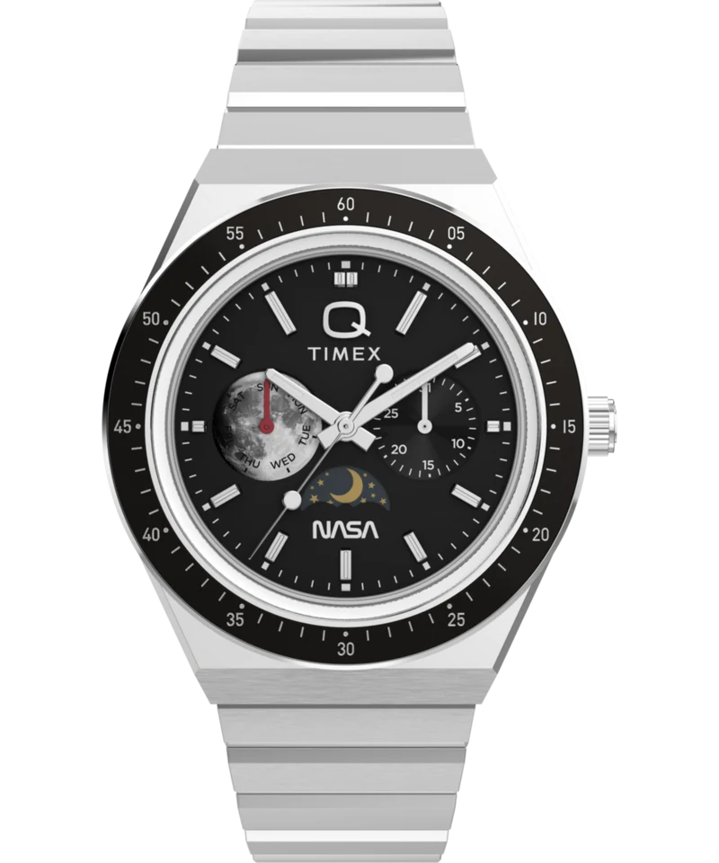 Q Timex NASA 40mm Stainless Steel Bracelet Watch