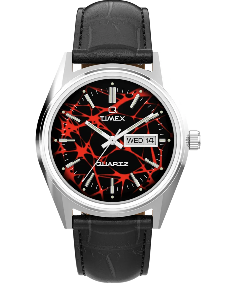 Q Timex Red Vega 1978 Reissue 38mm Leather Strap Watch