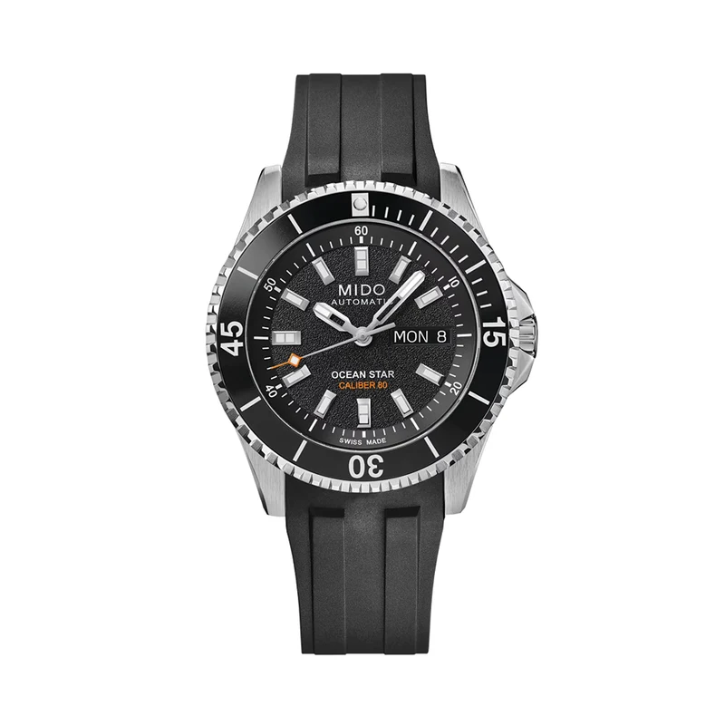 Ocean Star 200 41mm - Black on Rubber Strap