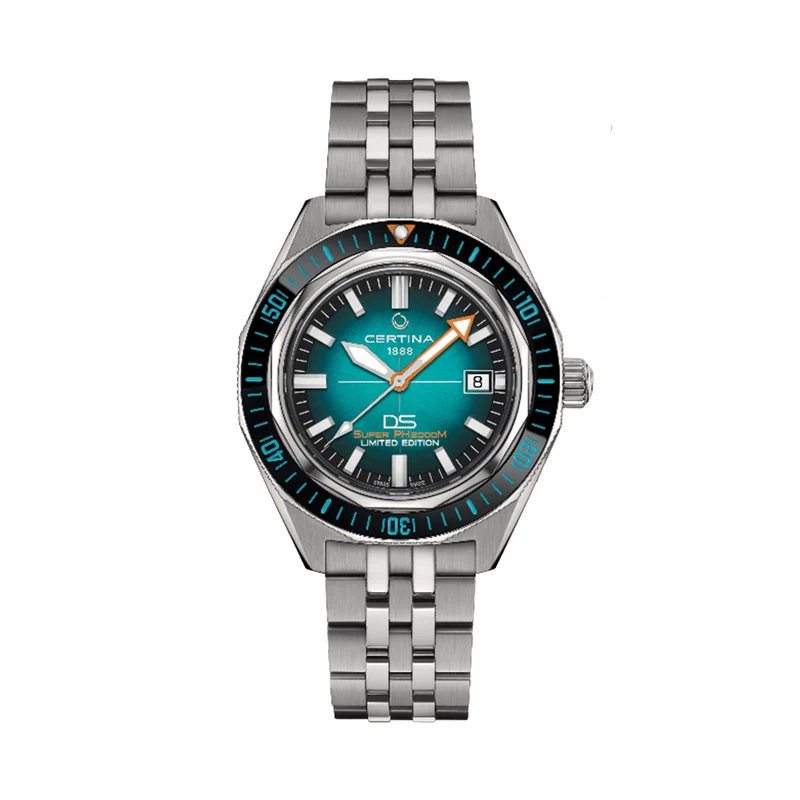 DS Super PH2000M Limited Edition 43mm - Teal on Bracelet w/ Additional Rubber Strap