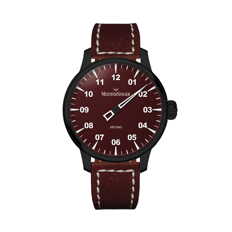 Archao DLC 43mm - Red on Leather Strap